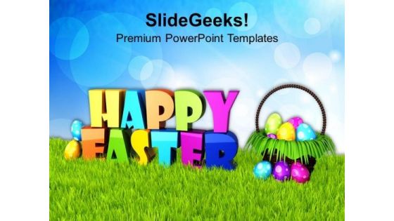 Wishes Of Happy Easter With Bright Sky Theme PowerPoint Templates Ppt Backgrounds For Slides 0313