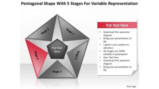 With 5 Stages For Variable Representation Ppt Small Business Plan Sample PowerPoint Templates