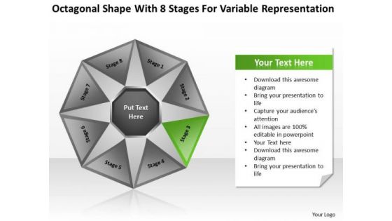 With 8 Stages For Variable Representation Ppt Example Business Plan Outline PowerPoint Templates