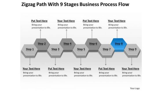 With 9 Stages Business Process Flow Ppt Plans For Small PowerPoint Slides