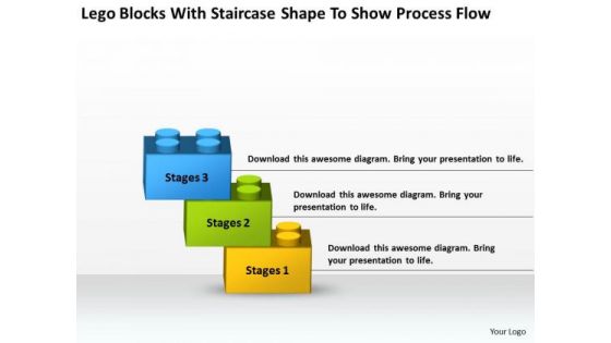 With Staircase Shape To Show Process Flow Business Plans Free Templates PowerPoint