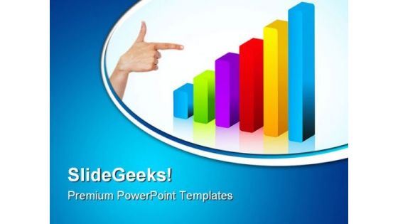 Woman Hand Pointing To Chart Business PowerPoint Templates And PowerPoint Backgrounds 0511