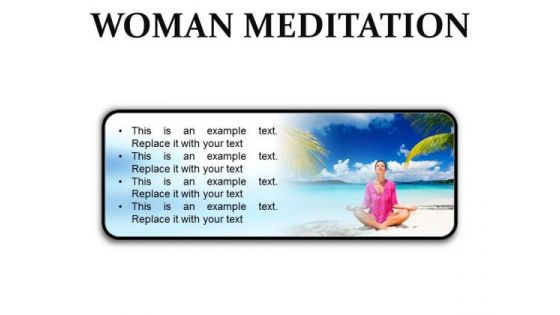 Woman Meditation Beach PowerPoint Presentation Slides R