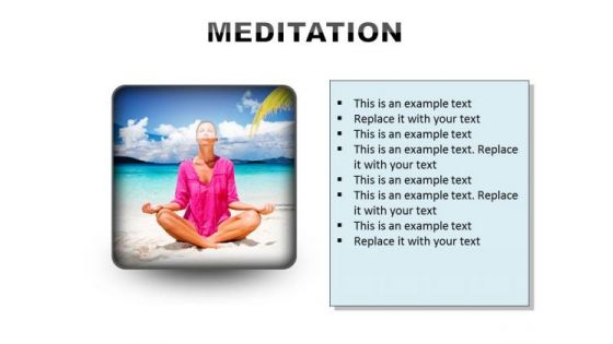 Woman Meditation Beach PowerPoint Presentation Slides S