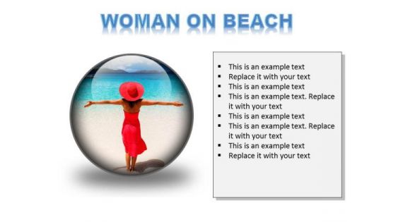 Woman On Beach Holidays PowerPoint Presentation Slides C