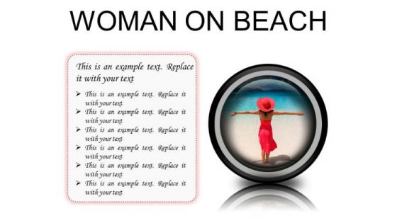 Woman On Beach Holidays PowerPoint Presentation Slides Cc