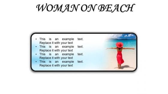 Woman On Beach Holidays PowerPoint Presentation Slides R