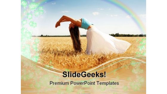Woman With Rainbow Beauty PowerPoint Themes And PowerPoint Slides 0811
