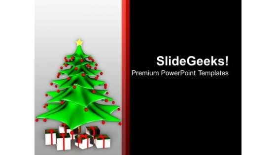 Wonderful Christmas Tree With Gifts PowerPoint Templates Ppt Backgrounds For Slides 1212