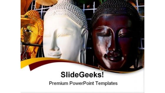 Wooden Mask Of Buddha Religion PowerPoint Templates And PowerPoint Backgrounds 0511