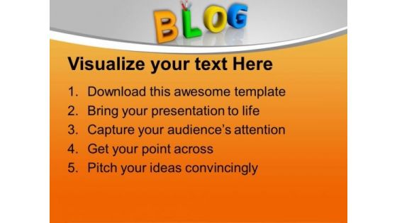 Word Blog With Pencils Education Discussion PowerPoint Templates Ppt Backgrounds For Slides 1212