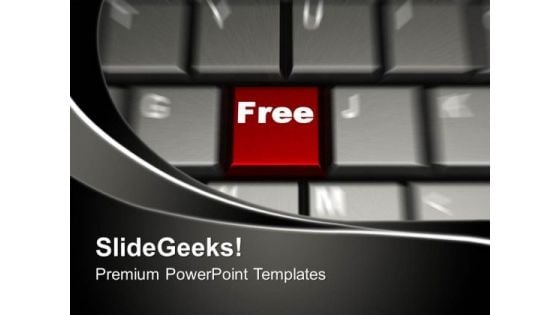 Word Free On Red Button Keyboard PowerPoint Templates Ppt Backgrounds For Slides 0213