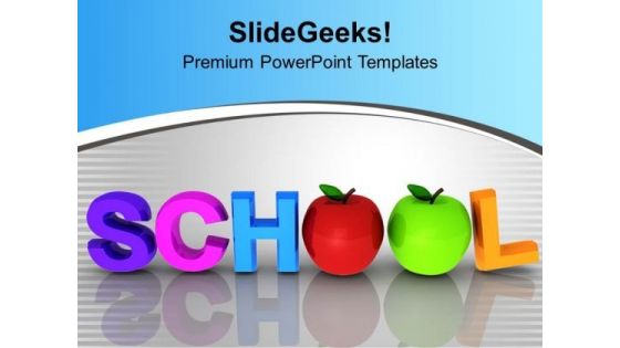 Word School With Apples Education PowerPoint Templates Ppt Backgrounds For Slides 0313
