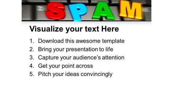 Word Spam Using Colorful Letters On Keyboard PowerPoint Templates Ppt Backgrounds For Slides 1112