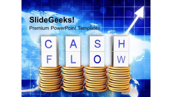 Words Cash Flow On Golden Coins PowerPoint Templates Ppt Backgrounds For Slides 0213