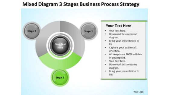 Work Flow Business Process Diagram 3 Stages Strategy Ppt 2 PowerPoint Slides