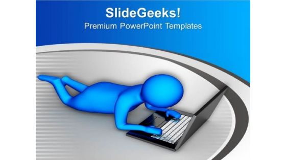 Work On Laptop For Better Grrowth PowerPoint Templates Ppt Backgrounds For Slides 0713