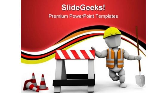 Worker Construction PowerPoint Themes And PowerPoint Slides 0711