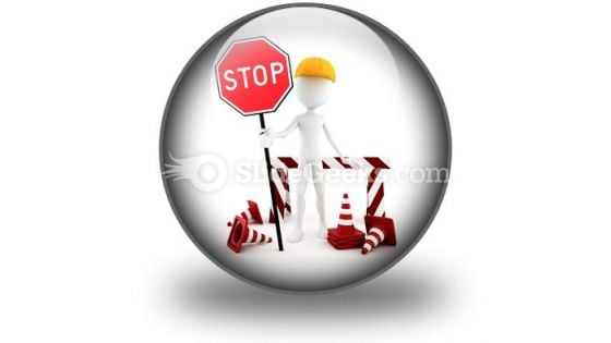 Worker Stop PowerPoint Icon C