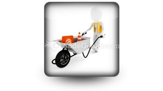 Worker Works Construction PowerPoint Icon S