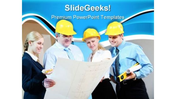 Workers Group Construction PowerPoint Themes And PowerPoint Slides 0711