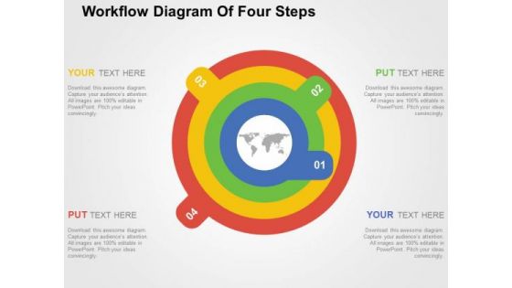 Workflow Diagram Of Four Steps PowerPoint Template