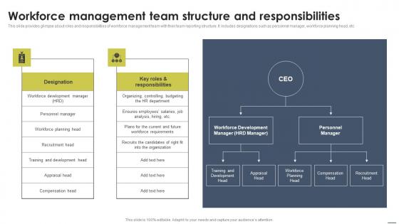 Workforce Management Team Structure And Taff Management Approache Pictures Pdf