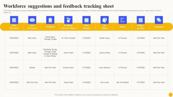 Workforce Suggestions And Feedback Planned Workforce Enhancement Professional Pdf