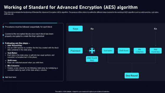 Working Of Standard For Advanced Cloud Data Security Using Cryptography Diagrams Pdf