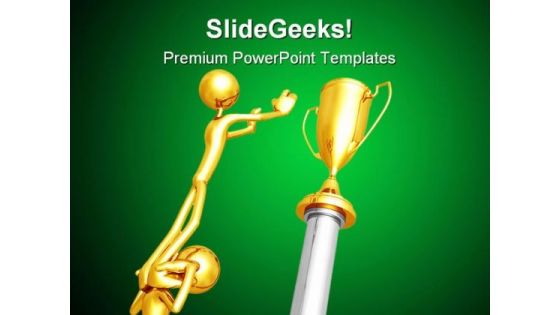 Working Together For Gold Trophy Business PowerPoint Templates And PowerPoint Backgrounds 0511