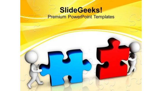 Working Together To Combine Puzzles PowerPoint Templates Ppt Backgrounds For Slides 0413