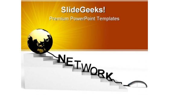 World And Network Mouse PowerPoint Themes And PowerPoint Slides 0211