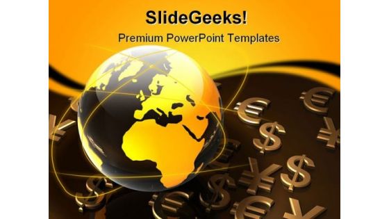 World Currency Globe PowerPoint Template 0610