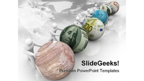 World Currency Globe PowerPoint Template 1110