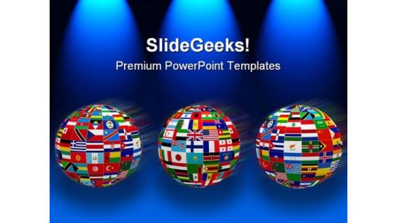 World Flags Globe PowerPoint Template 1110