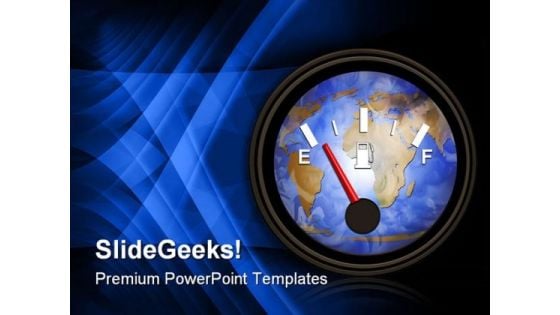World Gasoline Meter Geographical PowerPoint Template 0810 World Gasoline Meter Geographical PowerPoint Template 0810