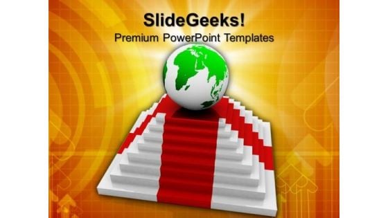 World Globes On A Pedestals Global PowerPoint Templates And PowerPoint Themes 0912