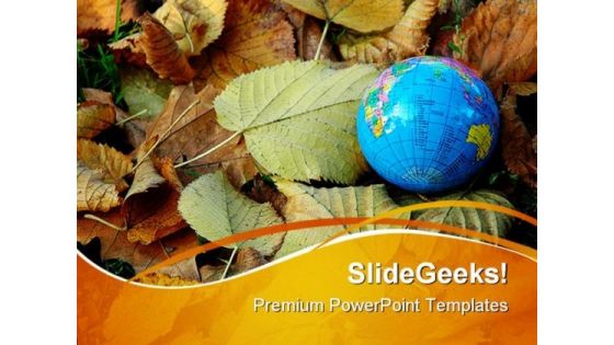 World In Autumn Globe PowerPoint Themes And PowerPoint Slides 0411