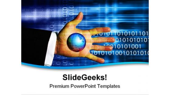 World In Hand Technology PowerPoint Templates And PowerPoint Backgrounds 0311