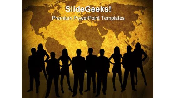 World Map And People Business PowerPoint Templates And PowerPoint Backgrounds 0611