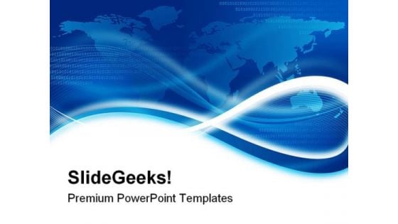 World Map Blue Background PowerPoint Template 0910 World Map Blue Background PowerPoint Template 0910