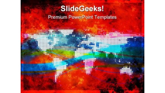 World Map Illustration Abstract PowerPoint Themes And PowerPoint Slides 0411