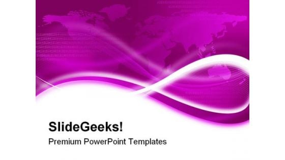 World Map Magenta Background PowerPoint Template 0910