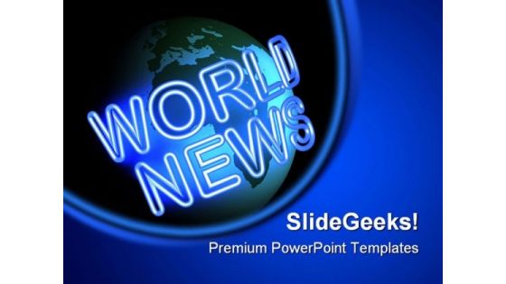 World News Business People PowerPoint Template 0810