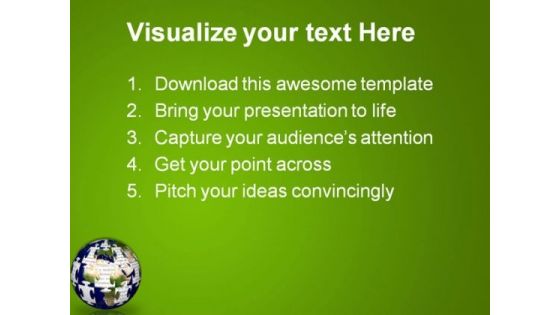 World Puzzle Globe PowerPoint Themes And PowerPoint Slides 0911