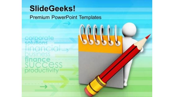 Write Notes For Memory PowerPoint Templates Ppt Backgrounds For Slides 0813