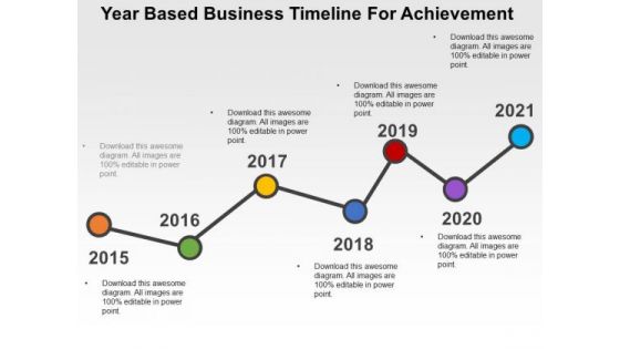 Year Based Business Timeline For Achievement PowerPoint Template