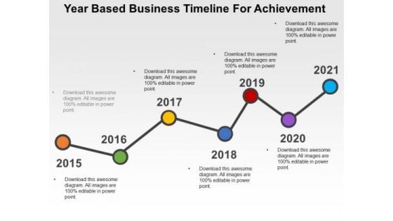 Year Based Business Timeline For Achievement PowerPoint Template