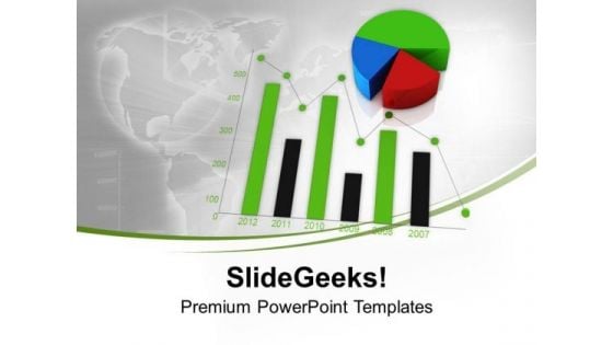 Year Vise Result By Bar And Pie Chart PowerPoint Templates Ppt Backgrounds For Slides 0413 Year Vise Result By Bar And Pie Chart PowerPoint Templates Ppt Backgrounds For Slides 0413