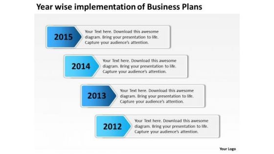 Year Wise Implementation Of Business Plans PowerPoint Templates Ppt Slides Graphics